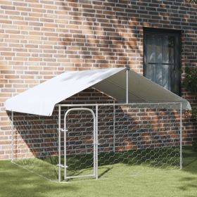 Outdoor Dog Kennel with Roof 78.7"x78.7"x59.1