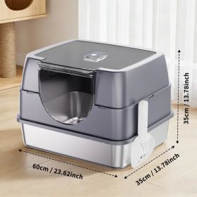 Galaxy Stainless Steel Gray Cat Litter Box, Sturdy And Durable, Easy To Clean, Odorless, Non Stick To Sand, Is A Cross-border Quality Choice (Option: Defaulttitle)